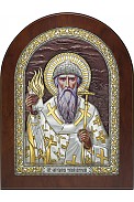 Икона святителя Спиридона Тримифунтского в посеребренном окладе